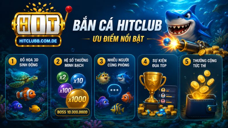 Ưu điểm nổi bật khi tham gia bắn cá HitClub