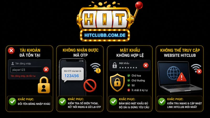 Một số lỗi thường gặp khi người chơi đăng ký Hitclub lần đầu