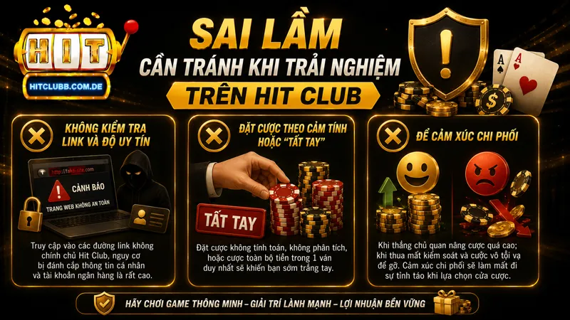Sai lầm người chơi cần tránh khi trải nghiệm tại HitClub