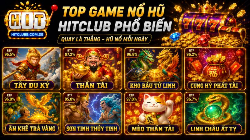 Các trò chơi nổ hũ HitClub phổ biến